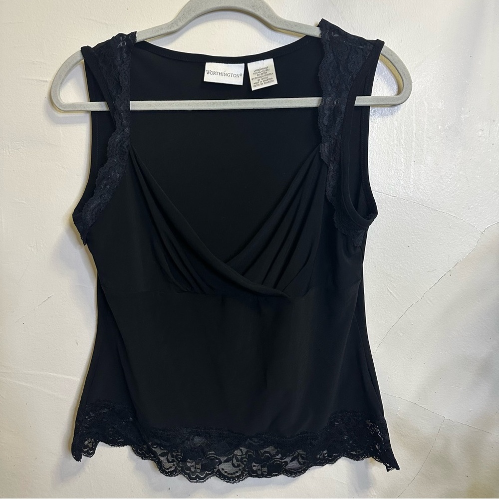 Sold!! Worthington Black Sleeveless Blouse